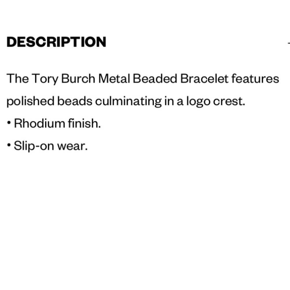 NEW Tory Burch Silver Metal Beaded Bracelet - Picture 5 of 9